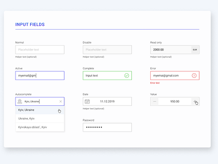 UI components v1.0 (Input Fields) free by Vadim on Dribbble