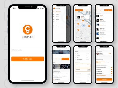 Coupler client IOS app (part II) app design figma ios app map map app search app ui design