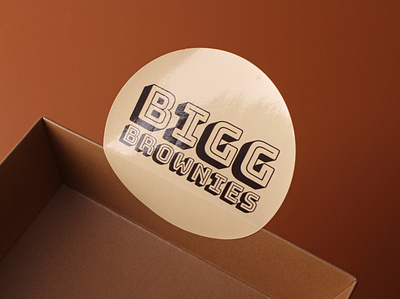 rounded shape big brownies custom stickers branding customstickers design stickers