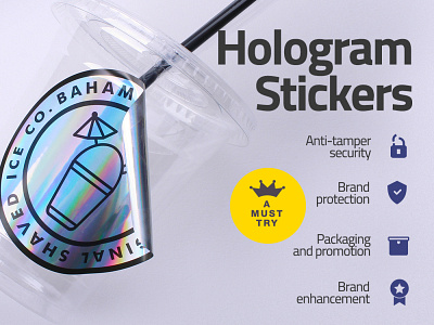 Hologram Stickers branding design stickers