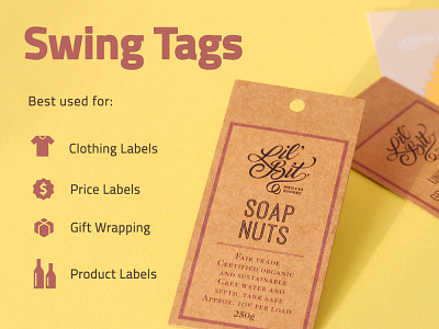 Swing Tags branding design stickers