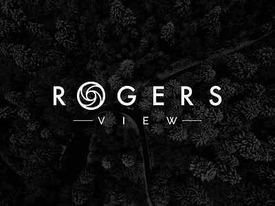 Rogers View drone camera photography. flat flat logo icon modern art text logo vector