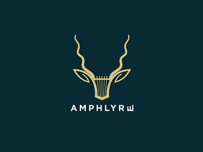 AMPHLYRE buck flat logo lyre minimal vector