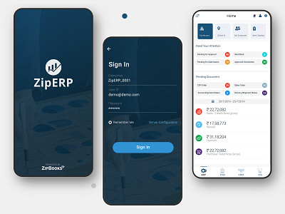 ZipERP Mobile App Design