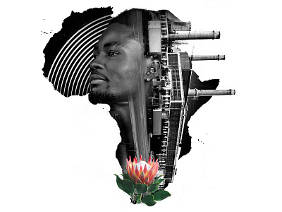 Africa collage double exposure photoshop