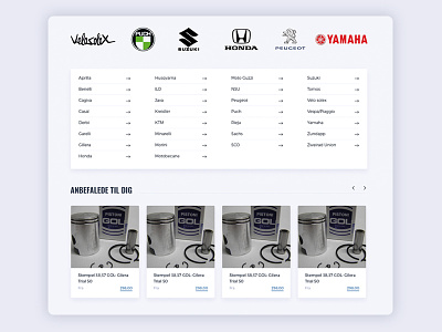 Moped spare parts ecommerce logos mega menu moped ui web webshop