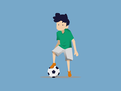Playing Football Illustration design flat illustration vector