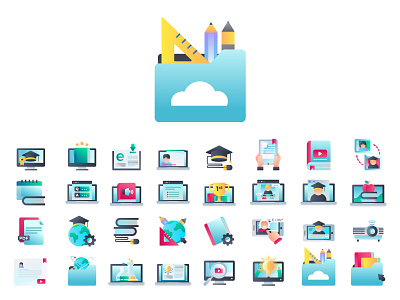 Online Learning Icons coronavirus covid19 dribbble freepik icon icon bundle illustration learn icon logo school stayhome study ui ux vector work from home