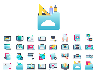 Online Learning Icons