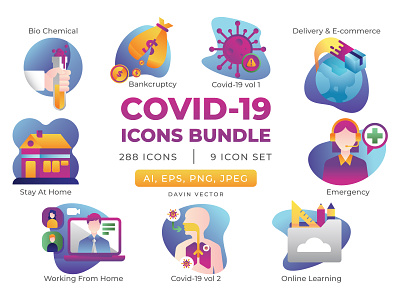 Covid-19 Icons Bundle!! bankcruptcy chemical coronavirus covid covid-19 covid19 delivery dribbble emergency freepik icon icon bundle icon set icons illustration ui ux vector wfh work from home