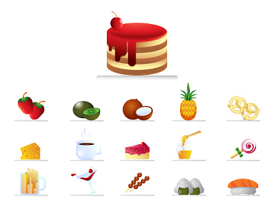 Food & Drinks Icons cake design dribbble food icons fruit icon icon bundle icons iconset illustration ui ux vector
