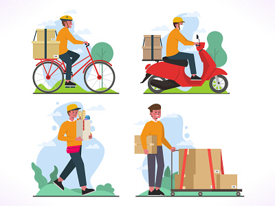 Home Delivery Worker coronavirus covid design dribbble driver icon icon bundle illustration new normal package sending shop ui ux vector