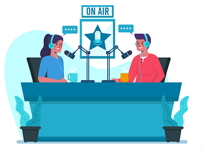 Podcast Illustration Concept