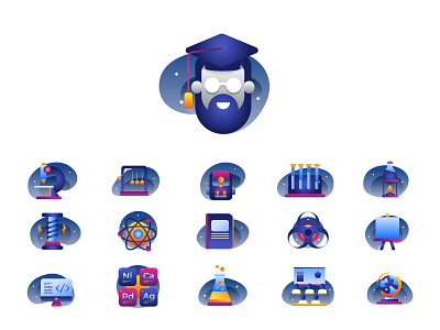 Education and Science Icons design dribbble education education icons flaticon freepik icon icon bundle icons science icons ui ux vector