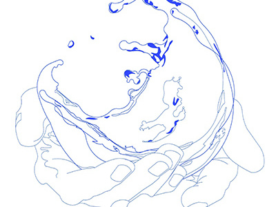 Kangen Water Logo blue drink globe hands illustration logo soft water