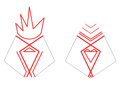 Incas concept icon idea king queen shape stylized visual