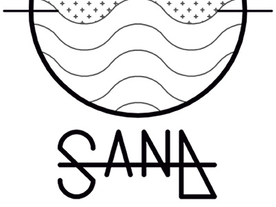 sand. concept line art logo proposal sand shape style typo word