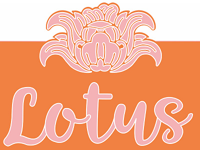 Lotus color drawing flower illustrator lines typography vector