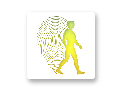 Travel app - icon fingerprint gradient human location pin silhouette symbol