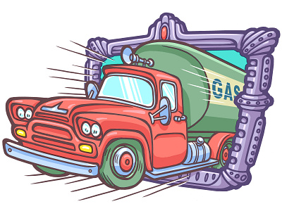 Truck auto car cartoon future illustration