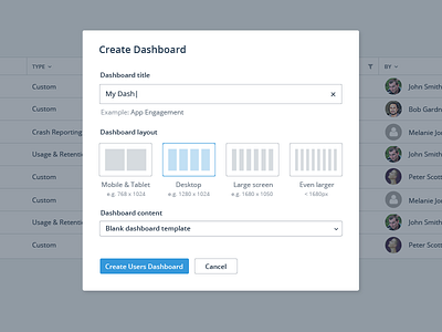 Create and Manage dashboards