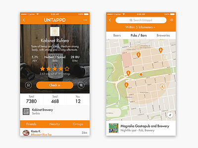 Untappd reimagined - Search & Result app application beer ios untappd