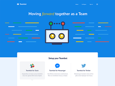 Teambot website bot chatbot landing page website