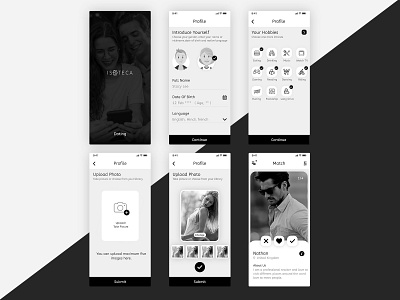 Dating Mobile App ( Wireframe ) design ui ux