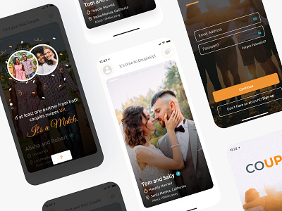 Couply App Design app app design app ui application couple couplegoals dating dating app datingapp design logo minimal tinder ui ui ux ui ux design uidesign