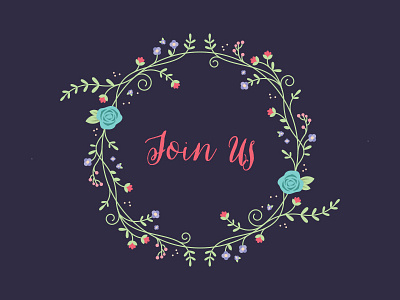 Join Us floral flower illustration vector vines