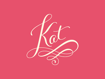 Kat hand drawn lettering logo type