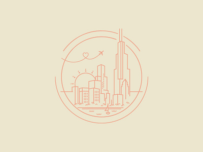 Chicago chicago city flat illustration line vector