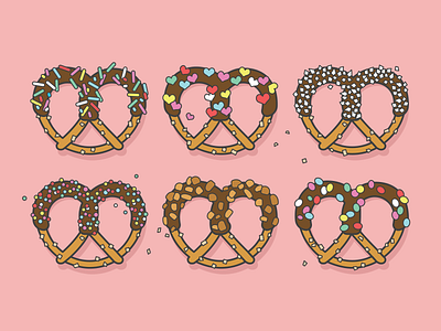 Twisted and Sweet chocolate illustration line pretzel shadow sweet texture vector