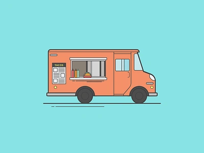 Food Truck Tacos food truck food truck tacos illustration line tacos truck vector