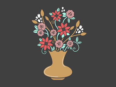 Flowers flowers highlight illustration line plant vase vector