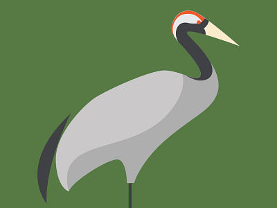 Bird Paradise Branding / Common Crane branding design flat icon illustration vector