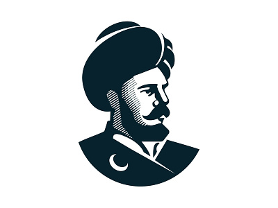 Hacı Memiş Palas alaçatı branding design hotel logo illustration logo ottoman portrait vector
