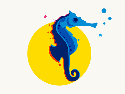 Seahorse illustration bodrum branding city icon colored design flat icon illustration vector