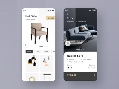 app for furniture app ui