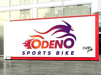 ODENO sports bike 2d bikes branding clean creative logo motorbike racing simple sleek speed sports sports bike sports logo typography unique