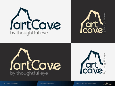 artCave logo | Design agency brand identity branding creative custom font design agency eye logo logomark minimal modern sage sleek thoughtful unique