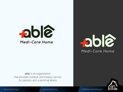 able Medi-Care Home branding calm caregiver hospice identity innocent logo logotype medical shelter simple strong