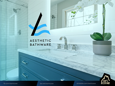 Aesthetic Bathware bathroom bathware branding brandmark creative design faucet identity kitchen logo simple sleek unique water