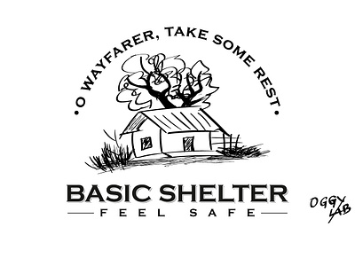 Basic Shelter art basic cartoon illustration illustrator logo shelter sketch vintage