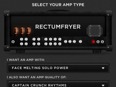 ipad Guitar Amp App app dropdown guitar ipad ui