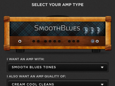 ipad Guitar Amp App app dropdown guitar ipad ui