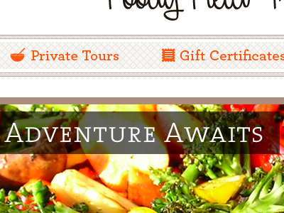 FFT Nav food navigation orange the serif