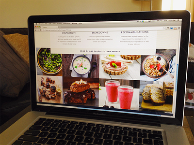 Clean Eats landing page email food grid landing page recipes signup web