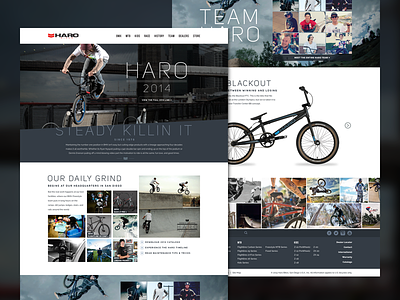 Haro Bikes bicycle bike bmx flat haro homepage redesign responsive ui web web design website