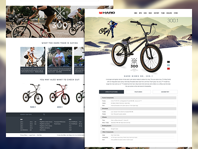 Haro Bikes Product Page bicycle bike bmx flat haro homepage redesign responsive ui web web design website